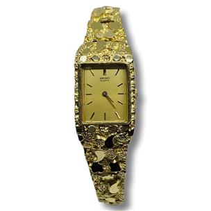 SEIKO Nugget Wristwatch WOMENS WATCH 14K Yellow Gold 21.1dwt Like